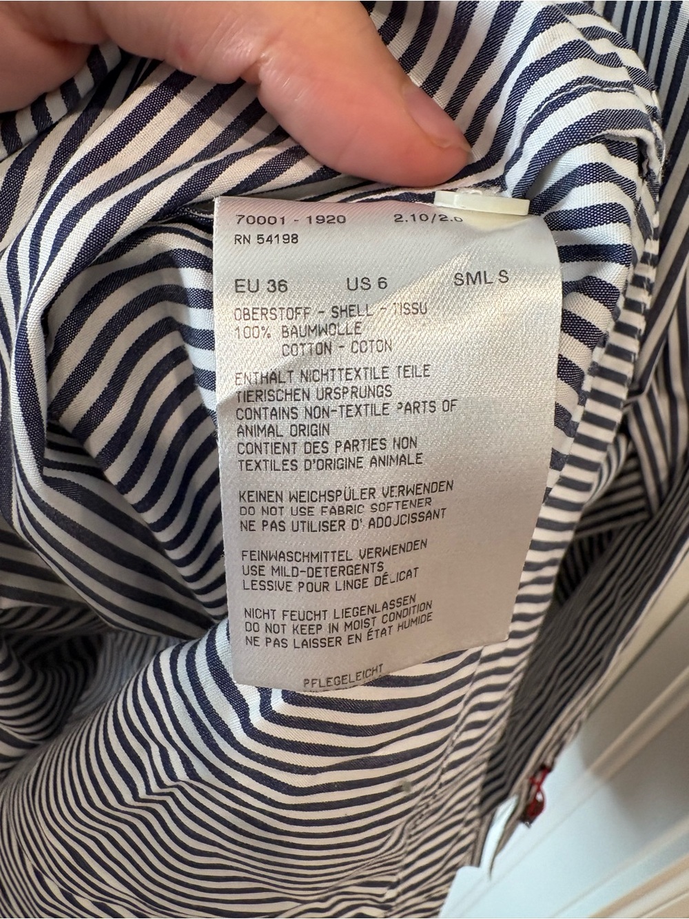 Bogner Navy and White Stripe Button-Up Shirt - Picture 3 of 5
